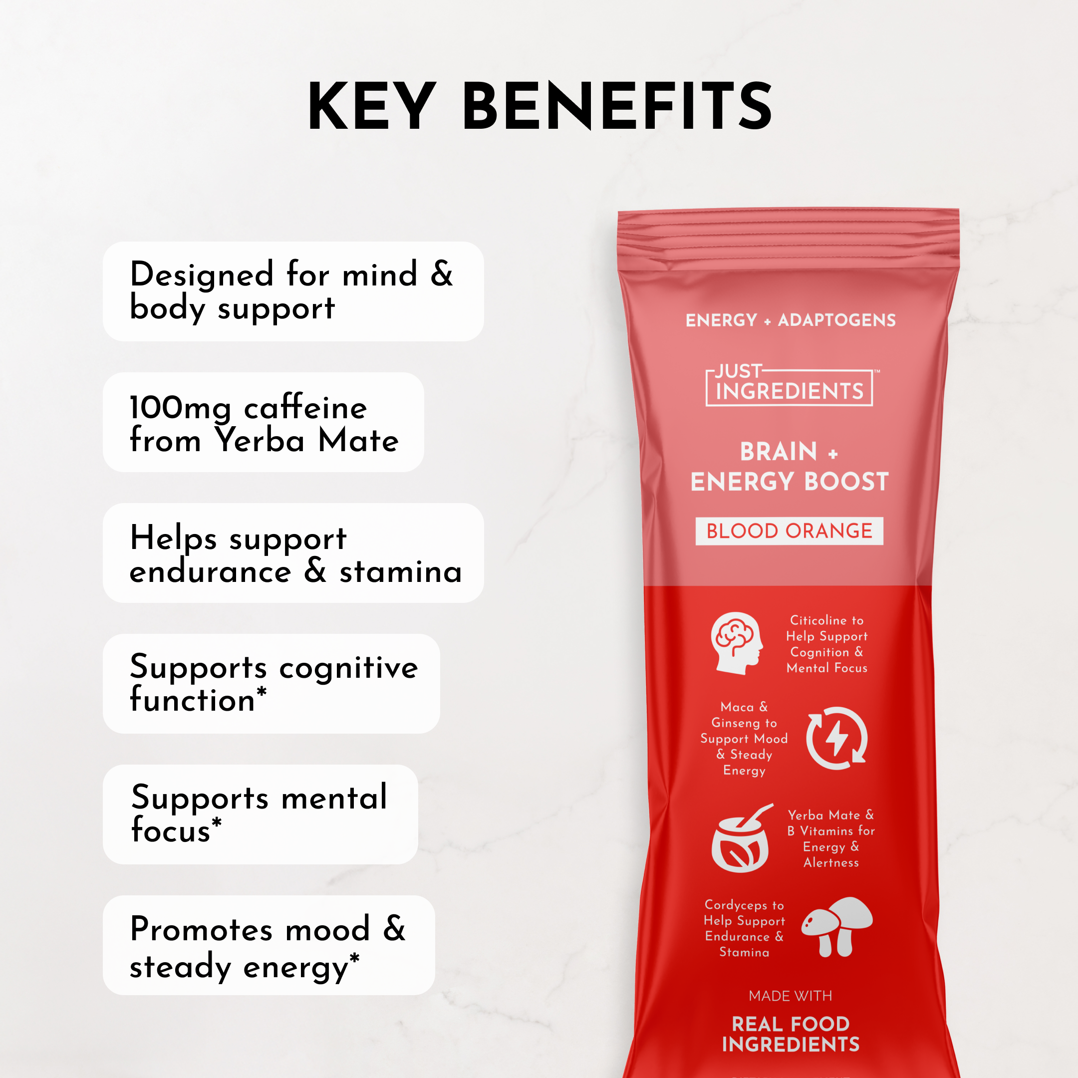 Brain + Energy Boost Stick - Blood Orange
